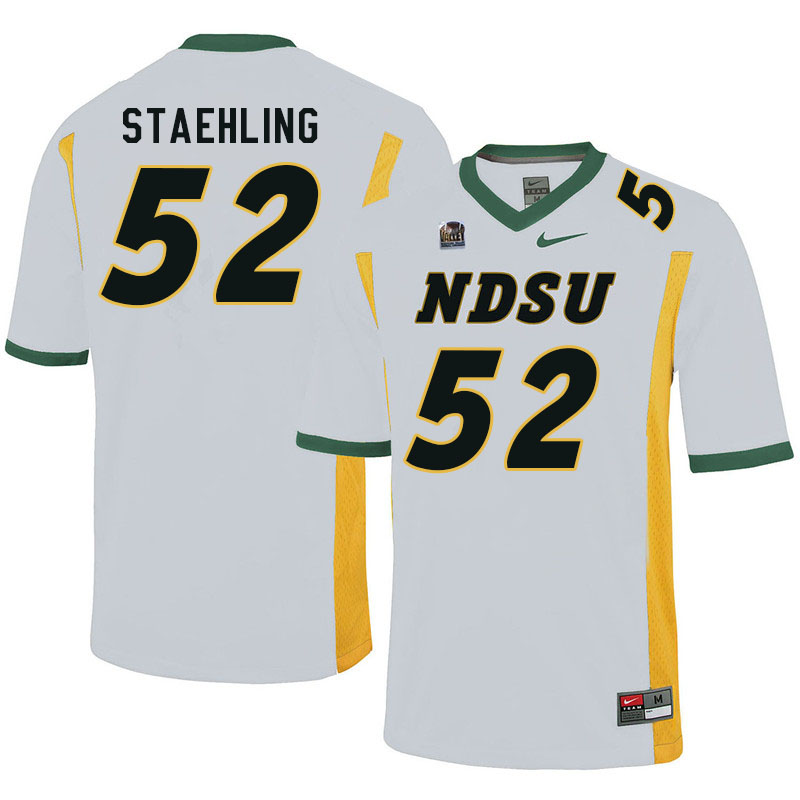 Men #52 Nathaniel Staehling North Dakota State Bison College Football Jerseys Sale-White